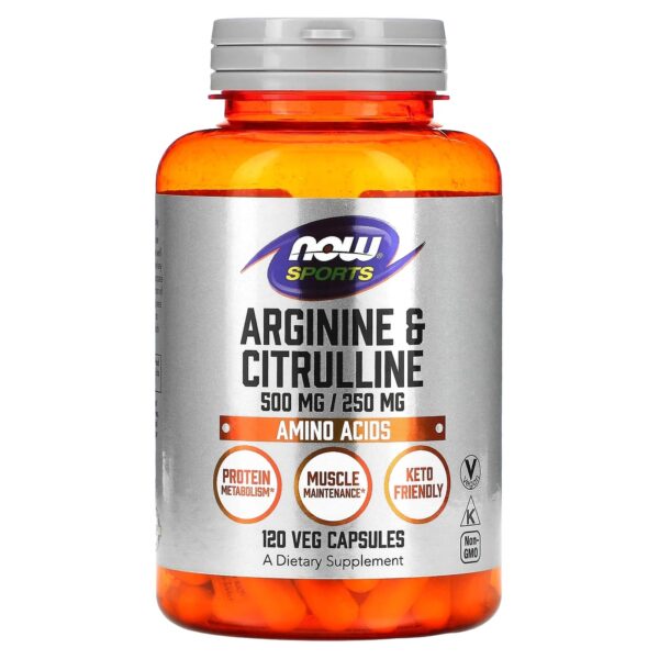 Now Sports Arginine Citrulline 500mg 250mg web